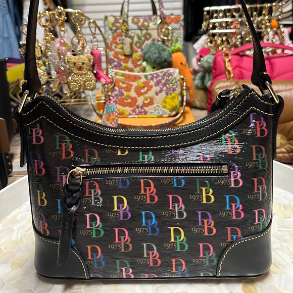 NWOT Dooney & Bourne Black multicolor DB75 shoulder bag So Nice! - Picture 6 of 9